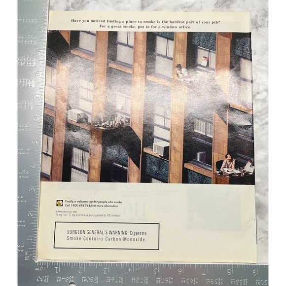 Benson & Hedges 100s Cigarettes Print Ad Vintage 1994 Smoke Outside Office 2 Pg - Picture 2 of 6